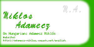 miklos adamecz business card