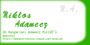 miklos adamecz business card